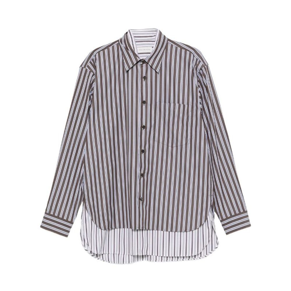 Dries Van Noten Men Camicia "Camber" In Cotone A Doppio Strato